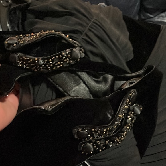 $345 Anthropologie 2brych Sz 0 Velvet party dress gorgeous new nwt pleated lbd - Picture 11 of 16